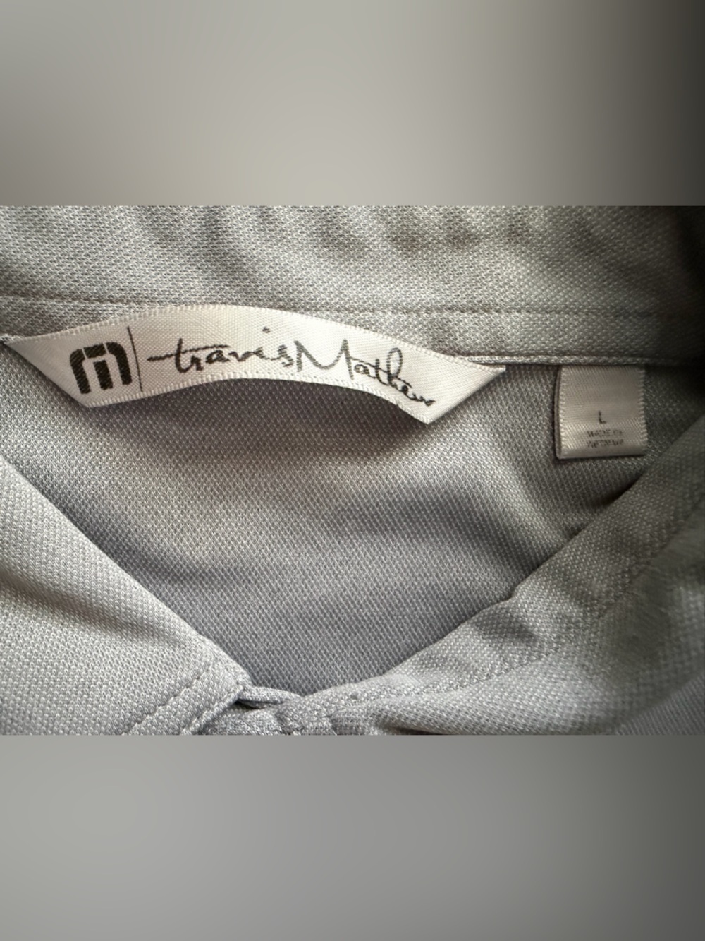 Travis Mathew Men's Large Gray Short Sleeve Polyester Polo Golf Shirt *AS IS - Picture 4 of 10